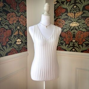 Wide Rib Scoop Neck Semi Sheer Tank Top